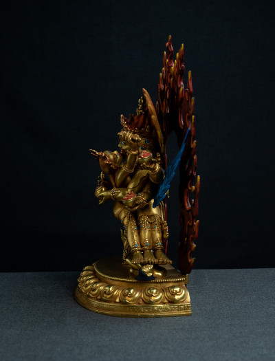 Chemchok Heruka- 12 inch 24k Full-gold antique