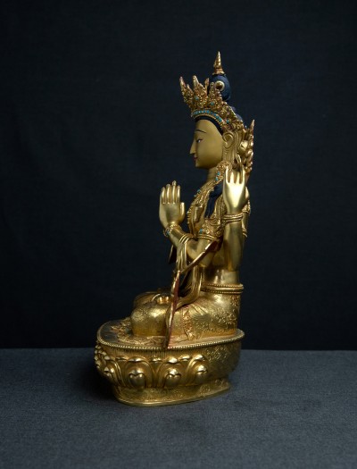 Four armed Avalokiteshvara- 13 inch 24k Full-gold antique