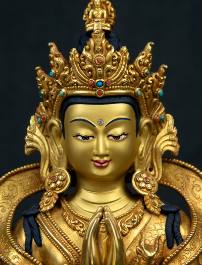 Four armed Avalokiteshvara- 12 inch Full-gold antique (4)