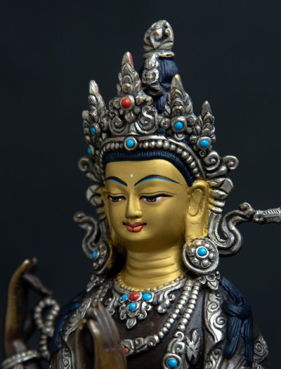 Four Armed Avalokiteshvara- 8 inch Part-silver