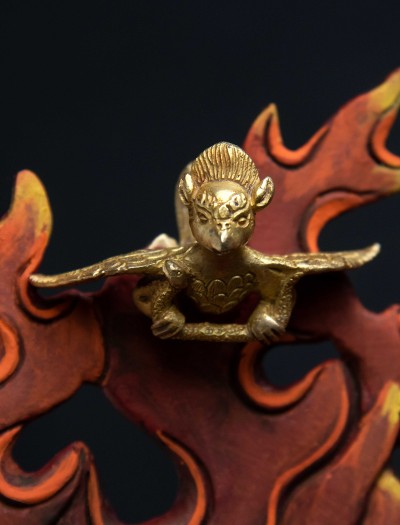 Dorje Drolo- 12 inch 24K Part-gold two-toned antique finishing