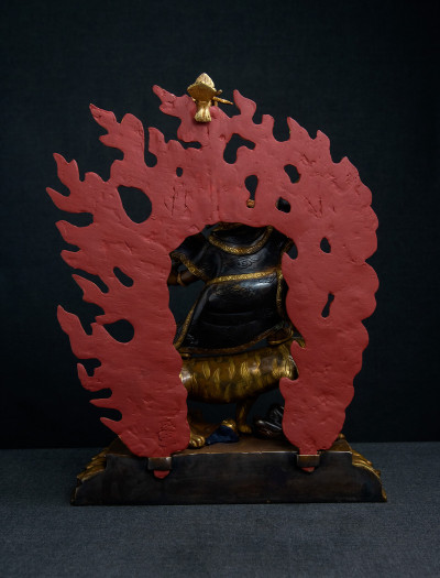 Dorje Drolo- 12 inch 24K Part-gold two-toned antique finishing