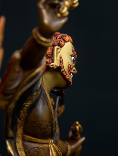 Dorje Drolo- 12 inch 24K Part-gold two-toned antique finishing