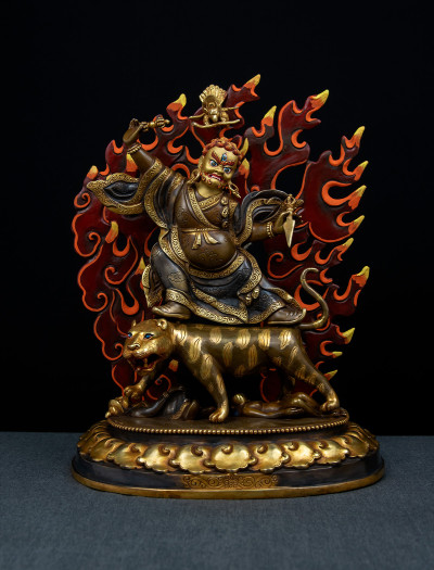 Dorje Drolo- 12 inch 24K Part-gold two-toned antique finishing (1.1)
