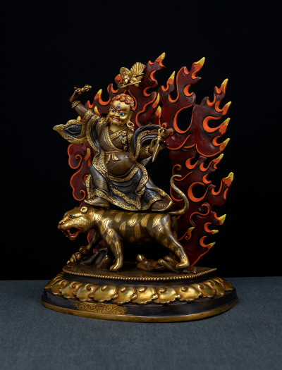 Dorje Drolo- 12 inch 24K Part-gold two-toned antique finishing (1.1)