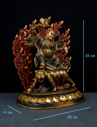 Dorje Drolo- 12 inch 24K Part-gold two-toned antique finishing (1.1)
