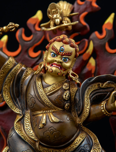 Dorje Drolo- 12 inch 24K Part-gold two-toned antique finishing (1.1)