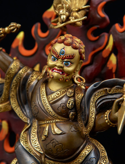 Dorje Drolo- 12 inch 24K Part-gold two-toned antique finishing (1.1)