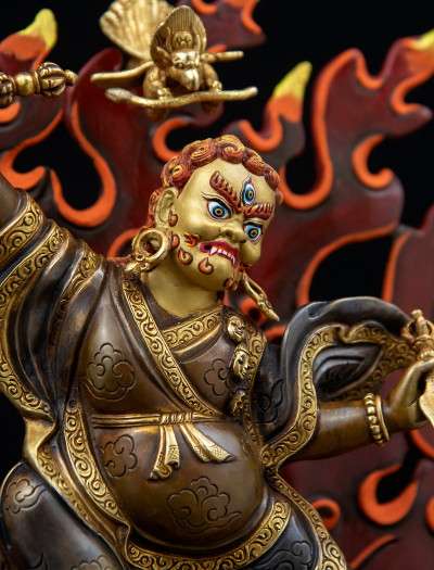 Dorje Drolo- 12 inch 24K Part-gold two-toned antique finishing (1.1)