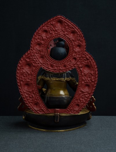 Dzambala- with Halo- 12 inch 24k Part-gold Two-toned antique