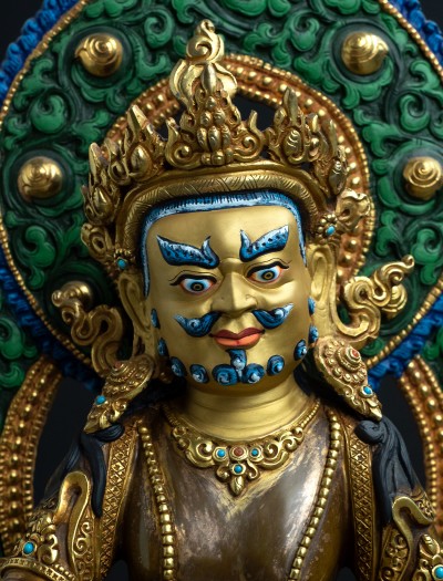 Dzambala- with Halo- 12 inch 24k Part-gold Two-toned antique