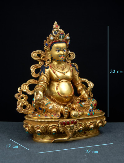 Dzambala- 12 inch 24k Full-gold antique