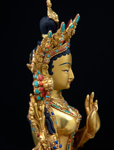 Green Tara- 13 inch Full-gold antique