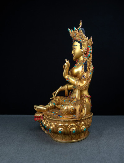 Green Tara- 13 inch Full-gold antique