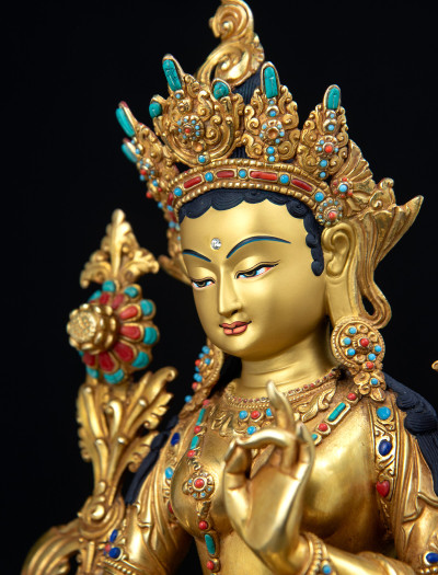 Green Tara- 13 inch Full-gold antique