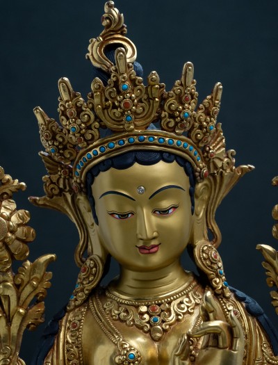 Green Tara- 13 inch Full-gold antique 