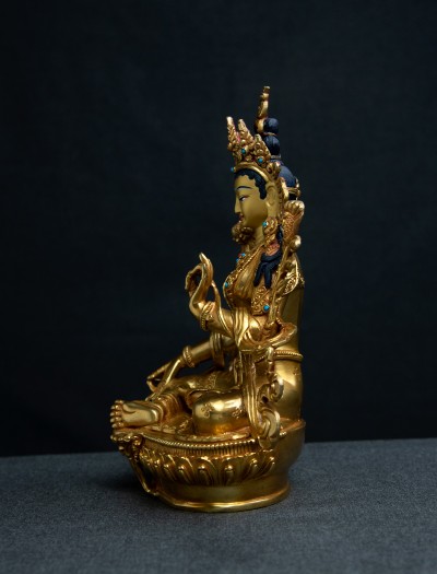 Green Tara- 8 inch 24k Full-Gold antique