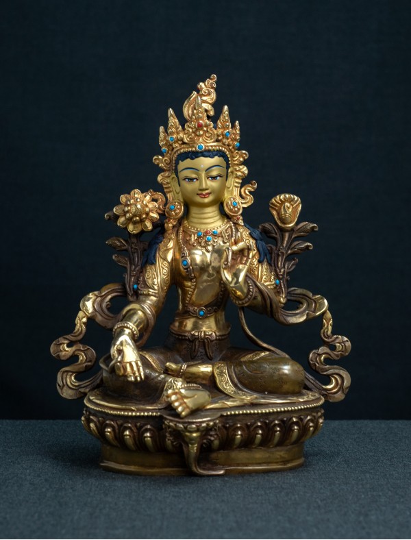 Green Tara- 8 inch 24k Part-gold 