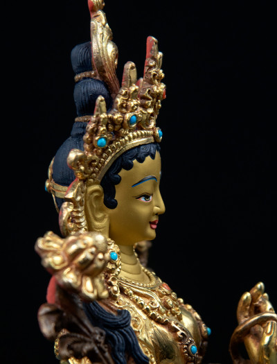 Green Tara- 8 inch 24k Part-gold 