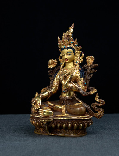 Green Tara- 8 inch 24k Part-gold 