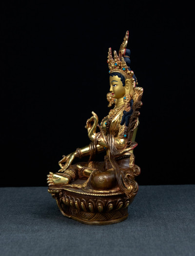 Green Tara- 8 inch 24k Part-gold 