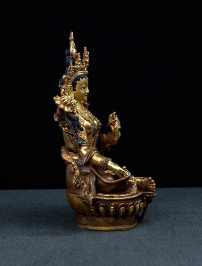 Green Tara- 8 inch 24k Part-gold 