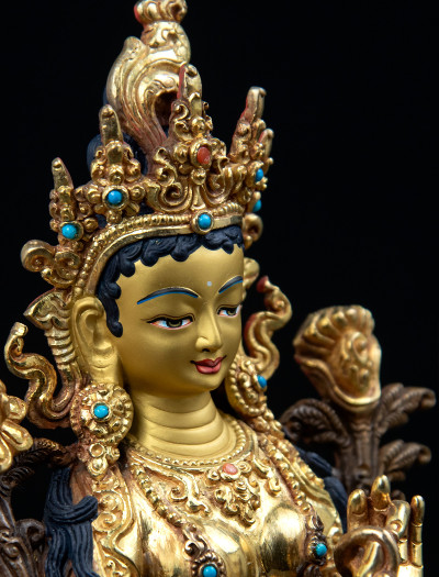 Green Tara- 8 inch 24k Part-gold 
