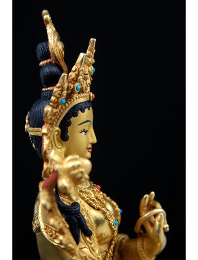 Green Tara- 8 inch 24k Full-Gold antique 1.1