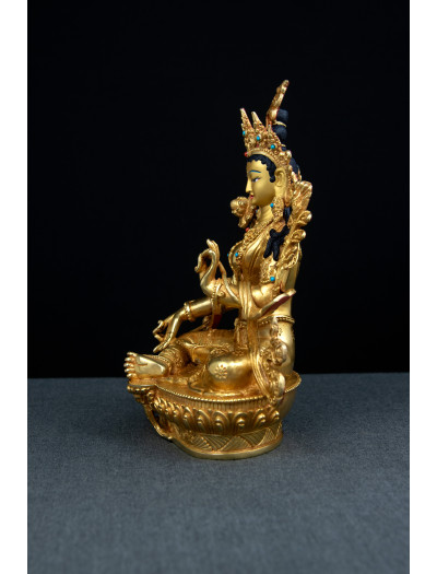 Green Tara- 8 inch 24k Full-Gold antique 1.1
