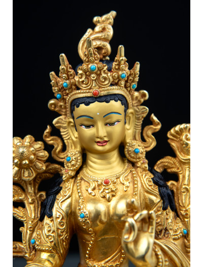 Green Tara- 8 inch 24k Full-Gold antique 1.1