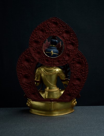 Green Tara- Halo- 12 inch 24k Full-gold antique