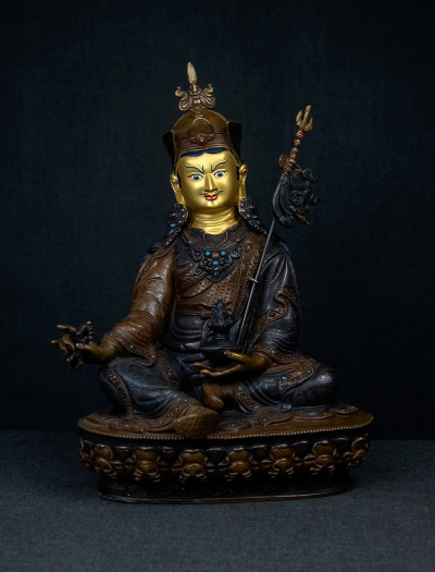 Padmasambhava- 12 inch Copper two-toned antique (2.1)