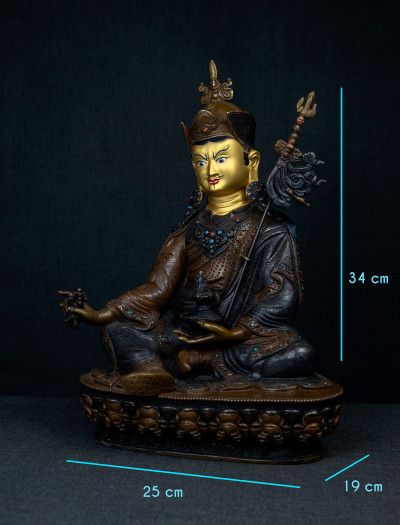Padmasambhava- 12 inch Copper two-toned antique (2.1)