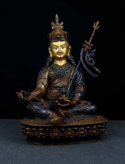 Padmasambhava- 12 inch Copper two-toned antique (2.2)