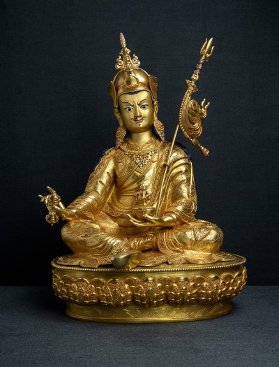 Padmasambhava- 18 inch 24k Full-gold antique