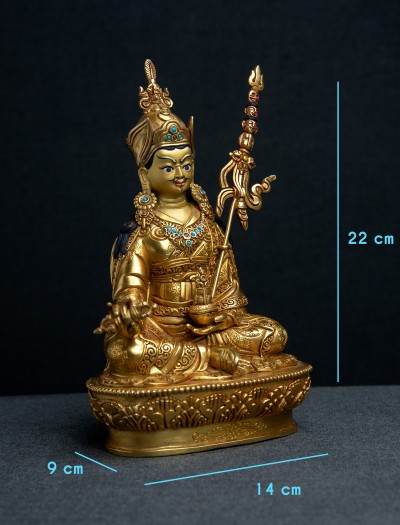 Padmasambhava - 8 inch 24k Full-gold antique (1.1)