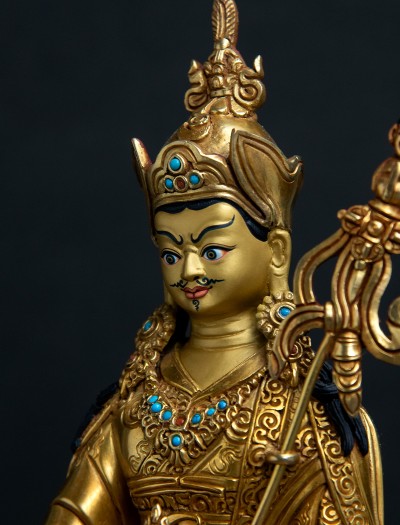 Padmasambhava - 8 inch 24k Full-gold antique (1.1)