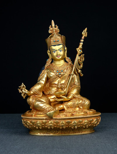 Padmasambhava - 10 inch 24k Full-gold antique 