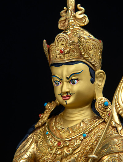 Padmasambhava - 10 inch 24k Full-gold antique (1.2)