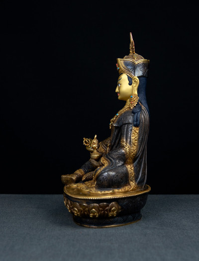 Padmasambhava - 10 inch 24k Part-gold Two-toned antique 