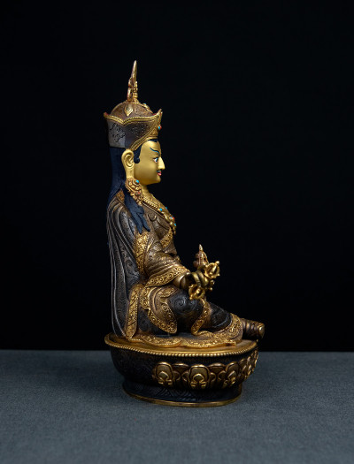 Padmasambhava - 10 inch 24k Part-gold Two-toned antique 