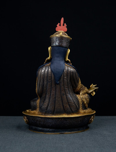Padmasambhava - 10 inch 24k Part-gold Two-toned antique 