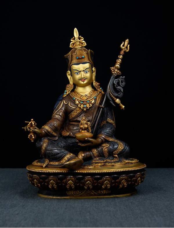 Padmasambhava - 10 inch 24k Part-gold Two-toned antique (1.2)