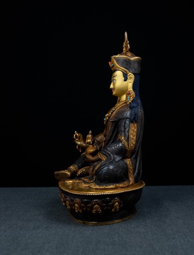 Padmasambhava - 10 inch 24k Part-gold Two-toned antique (1.2)
