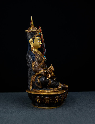 Padmasambhava - 10 inch 24k Part-gold Two-toned antique (1.2)
