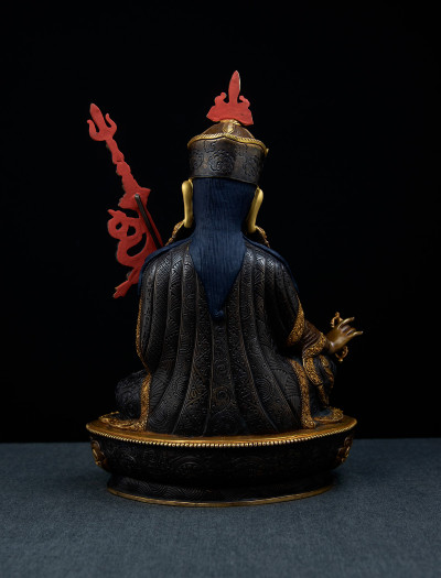 Padmasambhava - 10 inch 24k Part-gold Two-toned antique (1.2)
