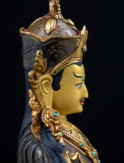Padmasambhava - 10 inch 24k Part-gold Two-toned antique 
