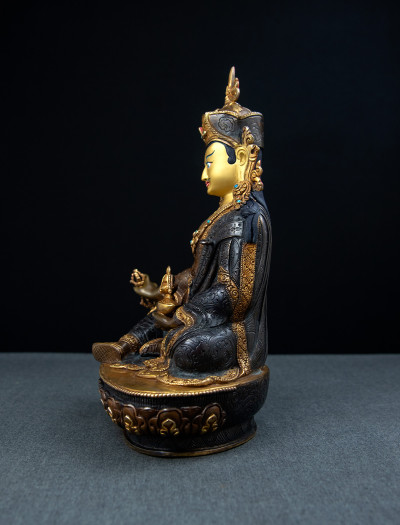 Padmasambhava - 10 inch 24k Part-gold Two-toned antique 