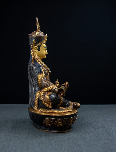 Padmasambhava - 10 inch 24k Part-gold Two-toned antique 