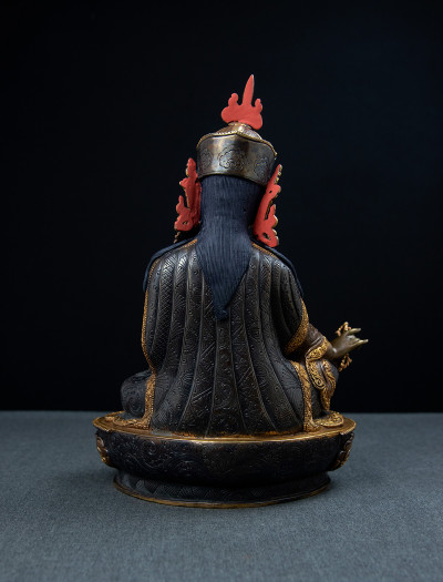 Padmasambhava - 10 inch 24k Part-gold Two-toned antique 